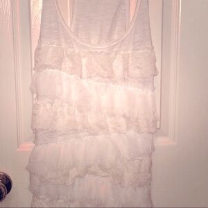 Hollister medium racerback off white lacy tank top